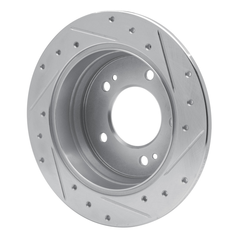 Hyundai TUCSON Brake Rotor (1) - Rear Left - R1 Concepts - Drilled & Slotted - Silver - `09-`16